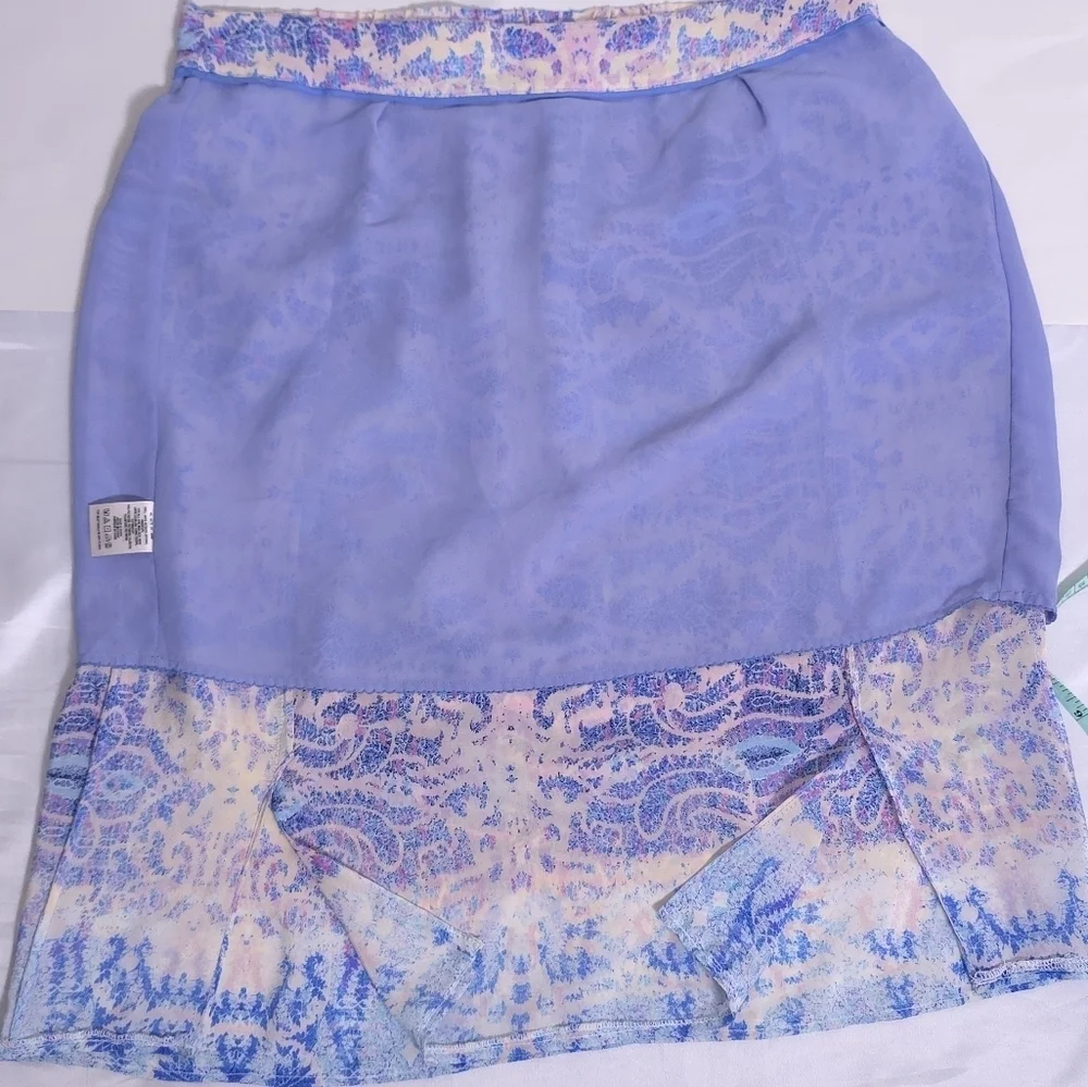 Maeve Anthropologie Waimea Silk Women Double Split Slit Maxi Skirt Large